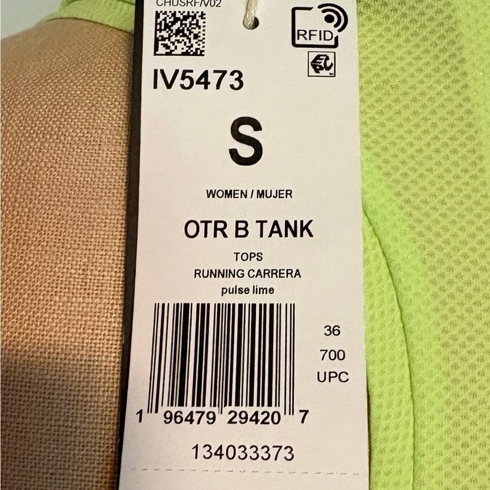 Adidas OTR Tank size Small pulse Lime Running Carrera New - Picture 4 of 7